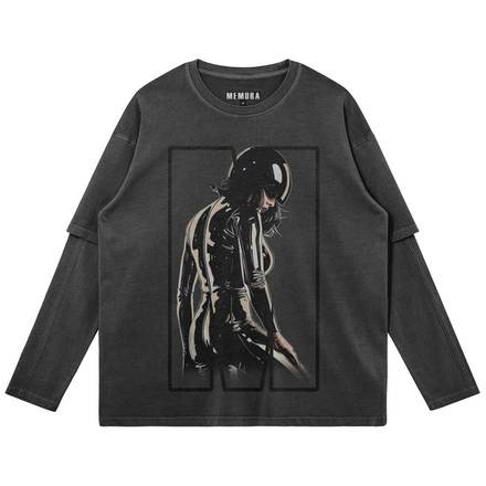 OBSCURA LONG SLEEVE LAYERED T-SHIRT OVERSIZED